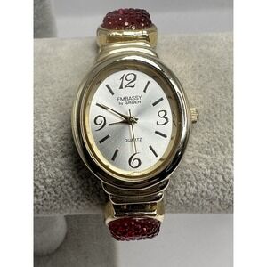Embassy By Gruen GEM3667L Ladies Watch New Battery 26MM 6.5" G77